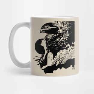 Ocean Waves And Girl With A Smiley Face Mug